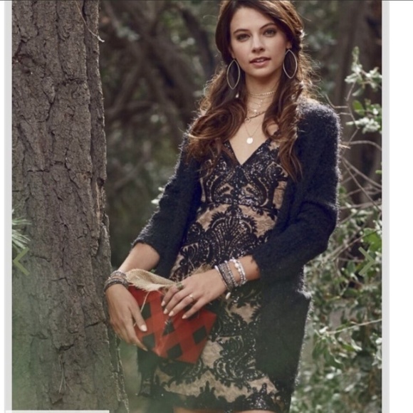 Altar’d State Kayann Sequin and Black Lace Mini Cocktail Dress XS NWT - Picture 1 of 13